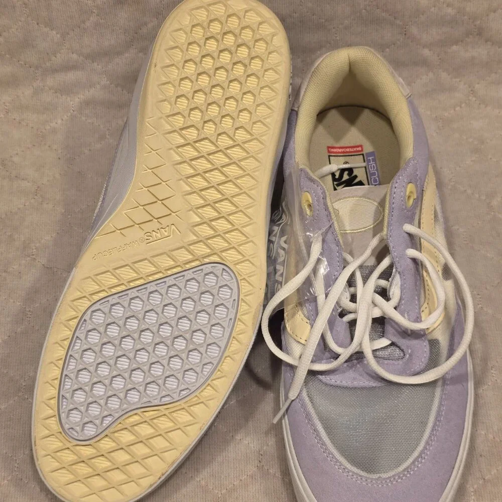 Vans Men's 13 Wayvee Pastel Yellow/Dusty Blue White Suede Mesh - VN0A5JIADSB